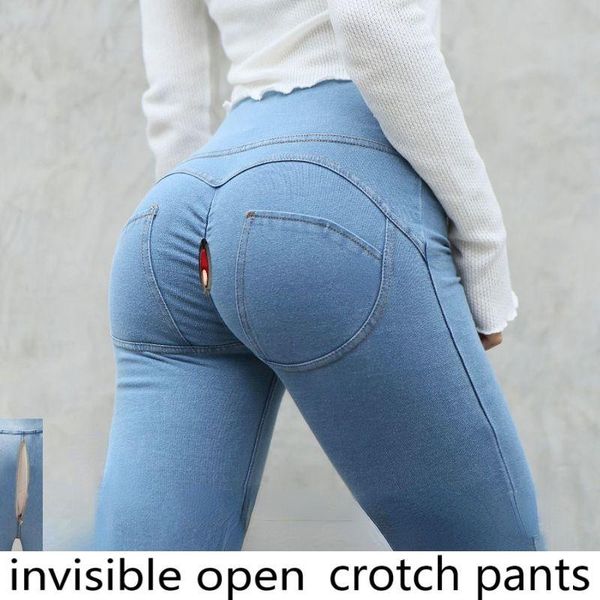 women's jeans open-seat pants peach hip tight feet lifting yoga sports outing date essential artifact field free, Blue
women's jeans open-seat pants peach hip tight feet lifting yoga sports outing date essential artifact field free, Blue