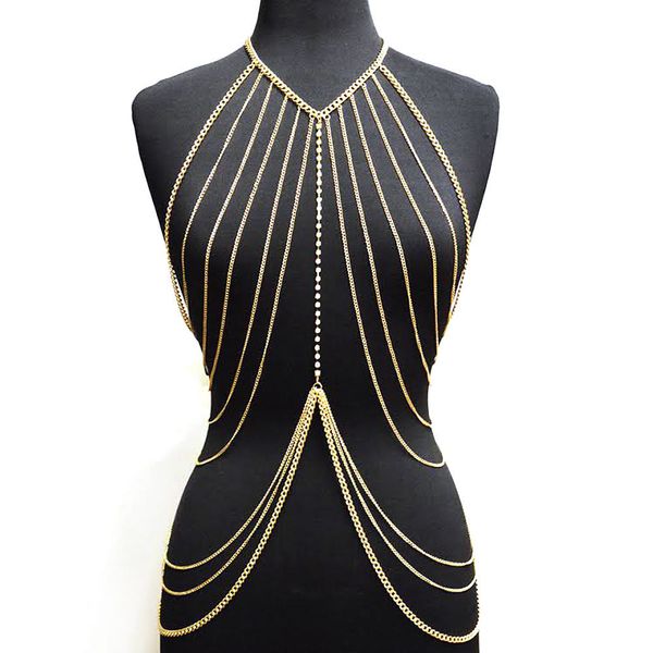 lady's layered crossover body chain gold color multilayer tassel necklace bikini waist belly chain boho beach body jewelry, Silver
lady's layered crossover body chain gold color multilayer tassel necklace bikini waist belly chain boho beach body jewelry, Silver