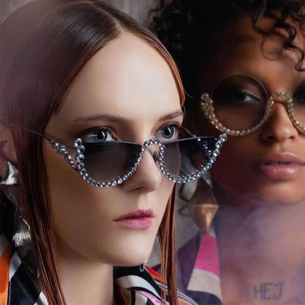 sunglasses oversized luxury rhinestone cat eye women brand designer shades fashion half round sun glasses female street, White;black
sunglasses oversized luxury rhinestone cat eye women brand designer shades fashion half round sun glasses female street, White;black