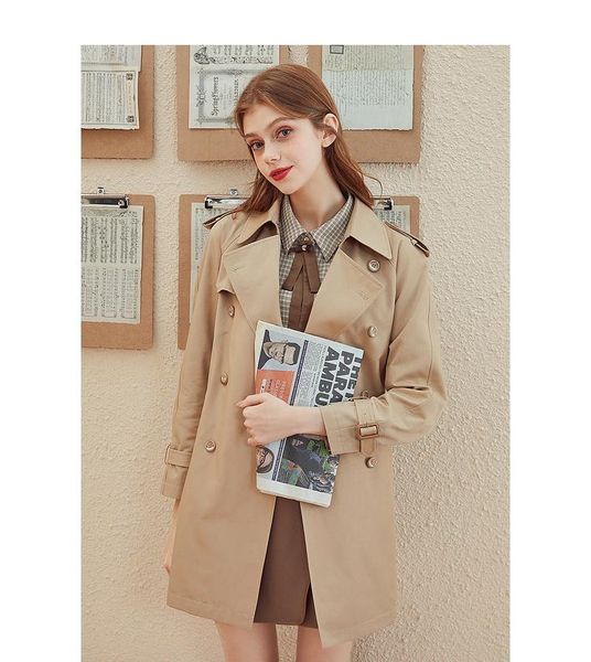 women's trench coats windbreaker coat medium long spring and autumn clothes kbne2021 small temperament high sense, Tan;black
women's trench coats windbreaker coat medium long spring and autumn clothes kbne2021 small temperament high sense, Tan;black