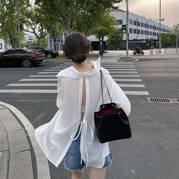 women's blouses & shirts women white shirt 2021 summer back split strap design collar loose long sleeve sunscreen and
women's blouses & shirts women white shirt 2021 summer back split strap design collar loose long sleeve sunscreen and