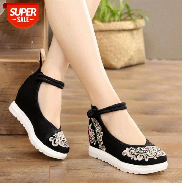 women canvas increasing height ankle strap spring autumn shoes china style vintage embroiders wedges heels lady #bh8s, Black
women canvas increasing height ankle strap spring autumn shoes china style vintage embroiders wedges heels lady #bh8s, Black