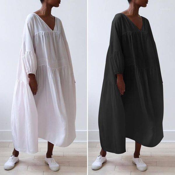 casual dresses stylish pleated vintage long sleeve dress loose maxi autumn fashion sundress emme robe, Black;gray
casual dresses stylish pleated vintage long sleeve dress loose maxi autumn fashion sundress emme robe, Black;gray