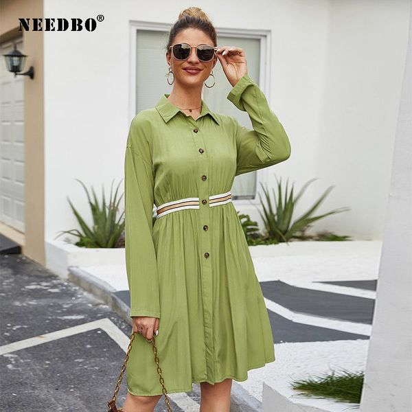 casual dresses needbo summer 2021 women dress big size elegant long sleeve turn-down collar mini beach vestidos, Black;gray
casual dresses needbo summer 2021 women dress big size elegant long sleeve turn-down collar mini beach vestidos, Black;gray