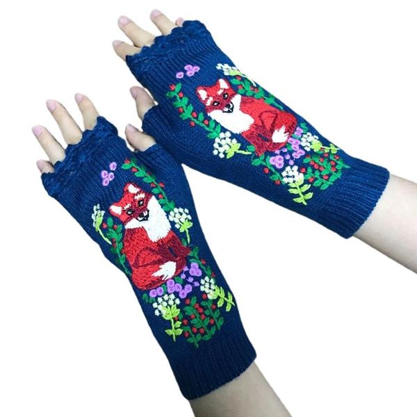 five fingers gloves women knitted lengthen fingerless animal embroidery mittens arm warmers x5xa, Blue;gray
five fingers gloves women knitted lengthen fingerless animal embroidery mittens arm warmers x5xa, Blue;gray