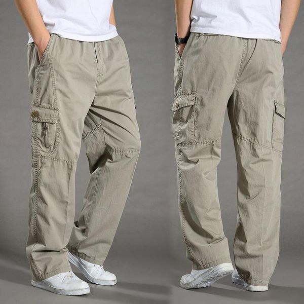 men's pants fashion casual multi pocket elastic belt comfortable loose straight jogging xzx size36-44, Black
men's pants fashion casual multi pocket elastic belt comfortable loose straight jogging xzx size36-44, Black