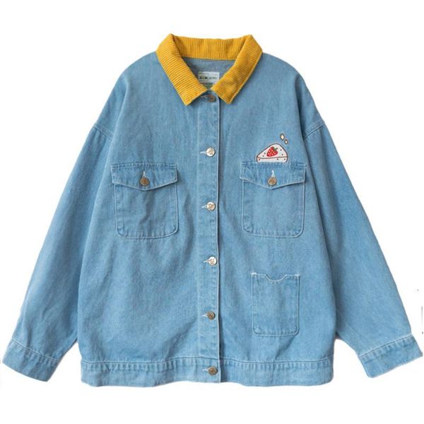 women's jackets sweet denim jacket women strawberry cake patch embroidery long sleeve turn down collar loose coats oversized cute casua, Black;brown
women's jackets sweet denim jacket women strawberry cake patch embroidery long sleeve turn down collar loose coats oversized cute casua, Black;brown