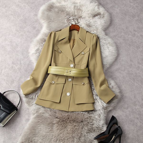 women's trench coats european and american women's clothing spring long sleeve single breasted multi pocket fashion belt coat 71h1, Tan;black
women's trench coats european and american women's clothing spring long sleeve single breasted multi pocket fashion belt coat 71h1, Tan;black