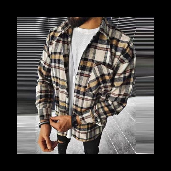 men's casual shirts fashion long sleeve plaid printed for men 2021 turn-down collar button shirt male harajuku streetwear -40, White;black
men's casual shirts fashion long sleeve plaid printed for men 2021 turn-down collar button shirt male harajuku streetwear -40, White;black