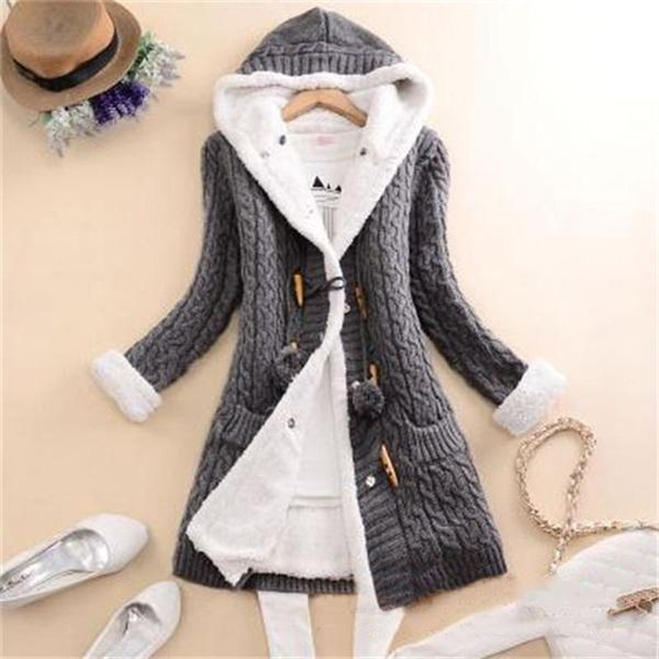 autumn women coats fashion knit button long sleeve cashmere thick warm hooded cardigan coat plus size jacket mujer chaqueta women's jac, Black;brown
autumn women coats fashion knit button long sleeve cashmere thick warm hooded cardigan coat plus size jacket mujer chaqueta women's jac, Black;brown