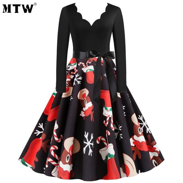 casual dresses 2021 winter women christmas dress long sleeve v neck big swing vintage print party plus size, Black;gray
casual dresses 2021 winter women christmas dress long sleeve v neck big swing vintage print party plus size, Black;gray