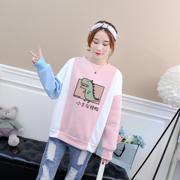 women's hoodies & sweatshirts monster cartoon printed hoodie women fleece harajuku kawaii contrast color patchwork o-neck sweatshirt ca, Black
women's hoodies & sweatshirts monster cartoon printed hoodie women fleece harajuku kawaii contrast color patchwork o-neck sweatshirt ca, Black
