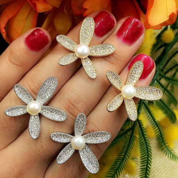 stud missvikki romantic flower pearl jewelry finding pave rhinestone cz for women earrings making fashion accessories, Golden;silver
stud missvikki romantic flower pearl jewelry finding pave rhinestone cz for women earrings making fashion accessories, Golden;silver