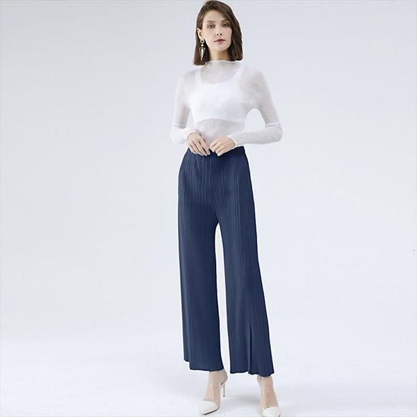 miyake summer autumn casual split womens capris aesthetic black simple loose stretch pleated trousers straight, Black;white
miyake summer autumn casual split womens capris aesthetic black simple loose stretch pleated trousers straight, Black;white