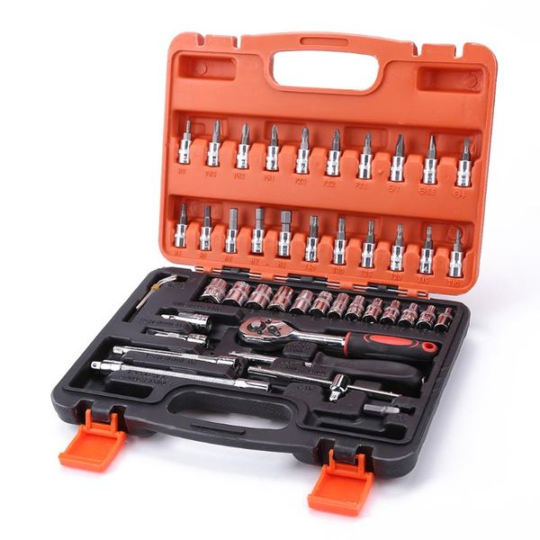 professional hand tool sets 46pcs car repair tools multi-function socket set torque wrench box for woodworking portable auto kit
professional hand tool sets 46pcs car repair tools multi-function socket set torque wrench box for woodworking portable auto kit