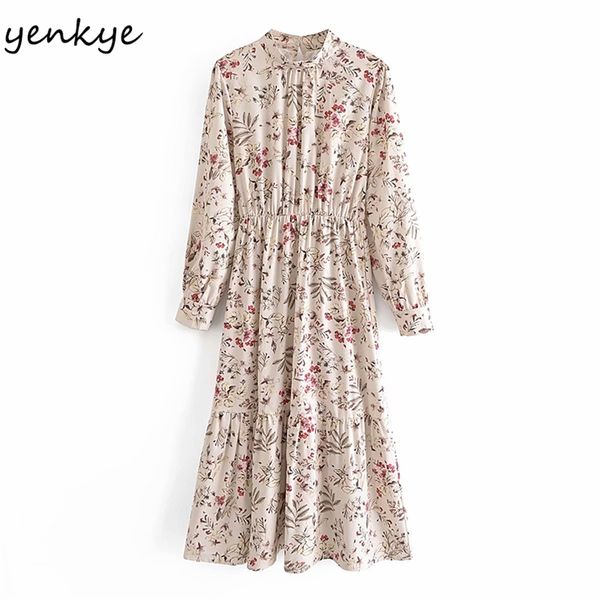 spring women floral print midi dress female high neck long sleeve elastic waist casual prairie chic vestido 210514, Black;gray
spring women floral print midi dress female high neck long sleeve elastic waist casual prairie chic vestido 210514, Black;gray