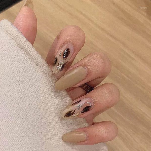 24pcs fake nails almond milk color with leopard pattern false detachable manicure wearable full cover nail tips1, Red;gold
24pcs fake nails almond milk color with leopard pattern false detachable manicure wearable full cover nail tips1, Red;gold