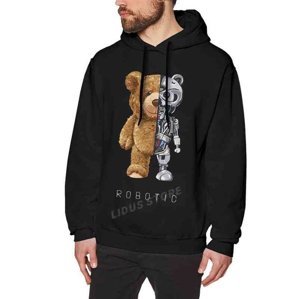robot teddy bear hoodie sweatshirts harajuku creativity 100% cotton streetwear hoodies, Black
robot teddy bear hoodie sweatshirts harajuku creativity 100% cotton streetwear hoodies, Black