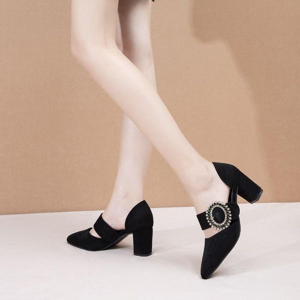 dress shoes 2021 fashion wild ladies high heels zapatos mujer pointed shallow metal decoration party thick with sandals, Black
dress shoes 2021 fashion wild ladies high heels zapatos mujer pointed shallow metal decoration party thick with sandals, Black