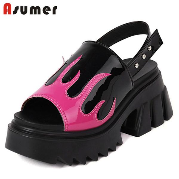 sandals asumer 2021 punk casual shoes women european style square heel platform fashion cool ladies, Black
sandals asumer 2021 punk casual shoes women european style square heel platform fashion cool ladies, Black