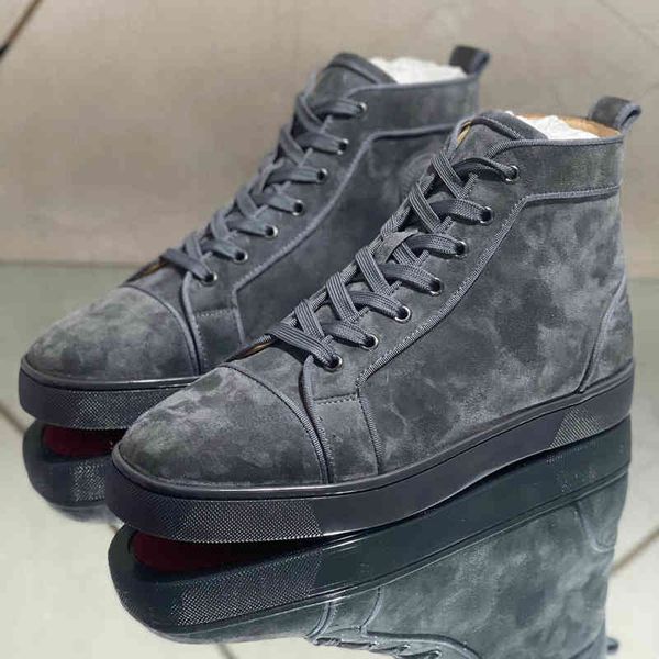 luxury high smooth red bottom dark gray suede leather for men no spikes casual flats loafers shoes women ladies sneakers, Black
luxury high smooth red bottom dark gray suede leather for men no spikes casual flats loafers shoes women ladies sneakers, Black