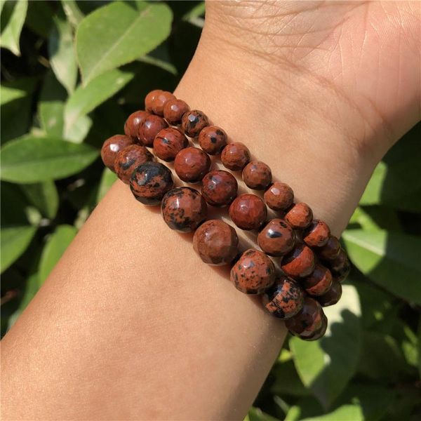 beaded, strands natural 128 faceted red mahogany obsidian bracelet round bead crystal healing stones for women and men jewelry, Black
beaded, strands natural 128 faceted red mahogany obsidian bracelet round bead crystal healing stones for women and men jewelry, Black