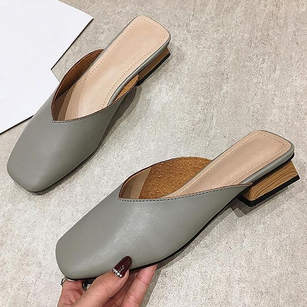 slippers 2021 soft leather block mid heel slip on slides sandals women mules shoes fashion casual summer backless female, Black
slippers 2021 soft leather block mid heel slip on slides sandals women mules shoes fashion casual summer backless female, Black