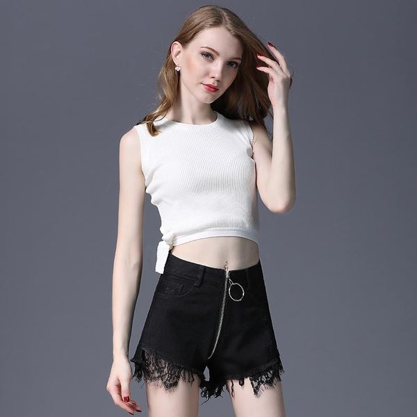 women's shorts 2021 summer selling zipper denim female high waist wide leg clothing, White;black
women's shorts 2021 summer selling zipper denim female high waist wide leg clothing, White;black