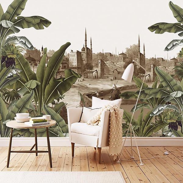 wallpapers custom 3d mural wallpaper european retro nostalgic hand painted rainforest castle plantain leaf fresco background wall painting
wallpapers custom 3d mural wallpaper european retro nostalgic hand painted rainforest castle plantain leaf fresco background wall painting