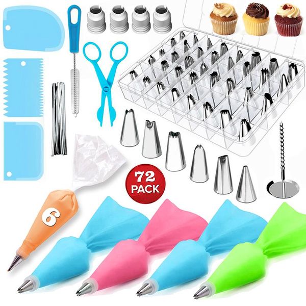 baking & pastry tools 72pcs/set confectionery nozzle set converter bag stainless cream cake decorating tip sets
baking & pastry tools 72pcs/set confectionery nozzle set converter bag stainless cream cake decorating tip sets