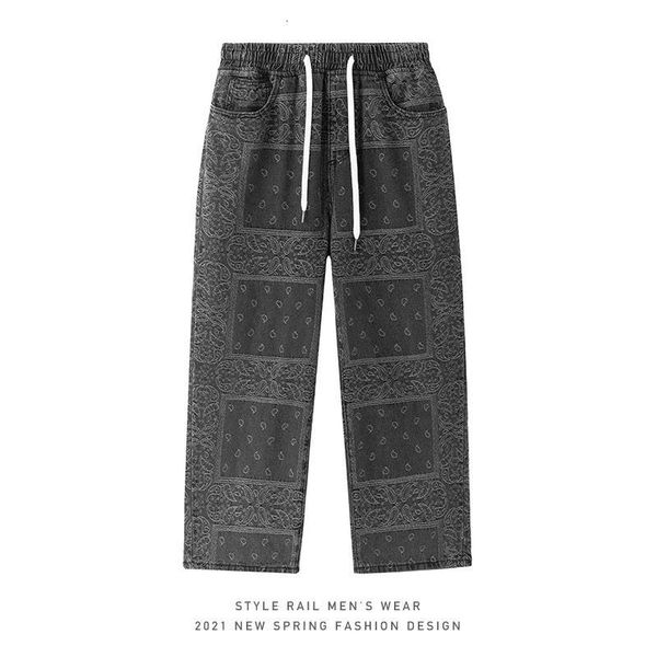 men's jeans black for men spring summer wide-leg denim trousers retro printed casual loose straight-leg pants streetwear, Blue
men's jeans black for men spring summer wide-leg denim trousers retro printed casual loose straight-leg pants streetwear, Blue