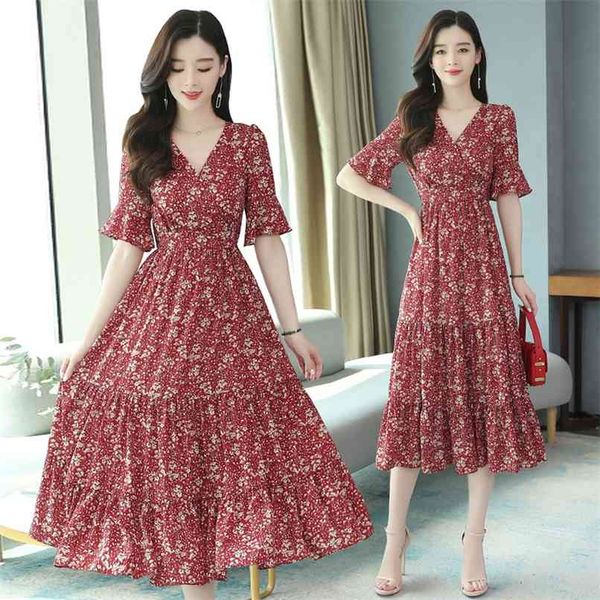 red floral chiffon beach midi dresses spring summer 3xl plus size vintage runway dress elegant women bodycon party vestidos 210528, Black;gray
red floral chiffon beach midi dresses spring summer 3xl plus size vintage runway dress elegant women bodycon party vestidos 210528, Black;gray