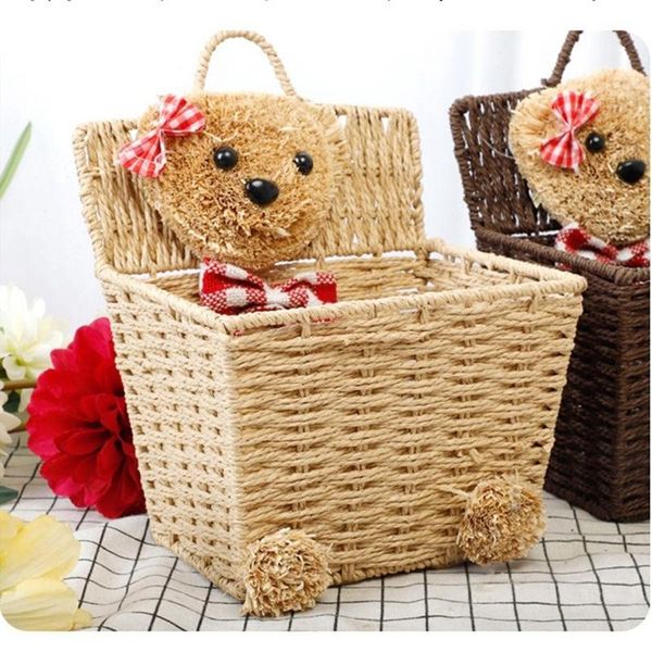 storage baskets household wall hanging basket fashion rattan woven bear creative straw fabric snack cosmetic
storage baskets household wall hanging basket fashion rattan woven bear creative straw fabric snack cosmetic
