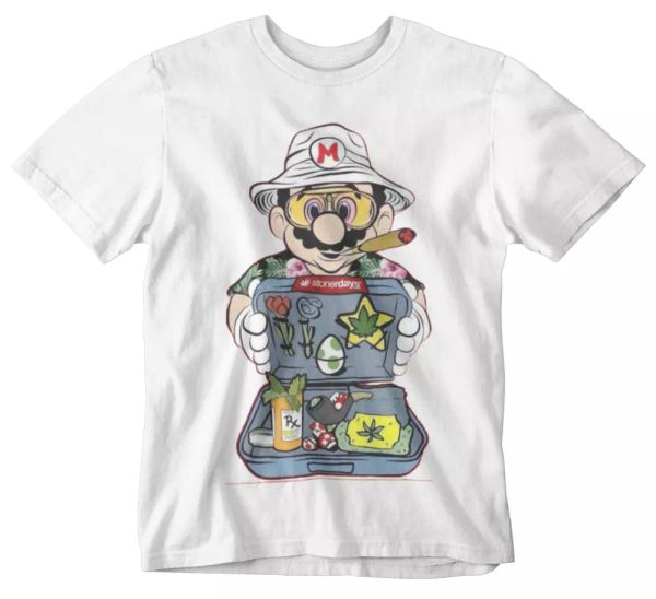 mario t-shirt smoke gamer retro player one plumber stoner weed festival rave, White;black
mario t-shirt smoke gamer retro player one plumber stoner weed festival rave, White;black