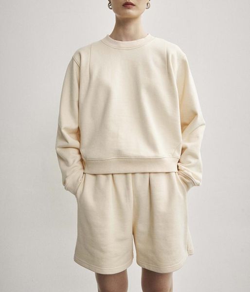women's tracksuits comfortable and casual cotton terry knit round neck sweatshirt elastic waist shorts suit, Gray
women's tracksuits comfortable and casual cotton terry knit round neck sweatshirt elastic waist shorts suit, Gray