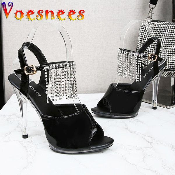 sandals voesnees women shoes 2021 pvc jelly tassel diamond summer crystal open toe 11cm transparent heel high heels, Black
sandals voesnees women shoes 2021 pvc jelly tassel diamond summer crystal open toe 11cm transparent heel high heels, Black
