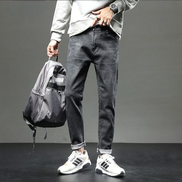 men's jeans black gray men korean trendy fashion straight leg brand simple casual trousers, Blue
men's jeans black gray men korean trendy fashion straight leg brand simple casual trousers, Blue