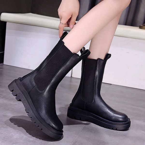 boots short women's leather boots, shoes plain and black, slip-on with thick platform for motorcycle, autumn winter co7d
boots short women's leather boots, shoes plain and black, slip-on with thick platform for motorcycle, autumn winter co7d