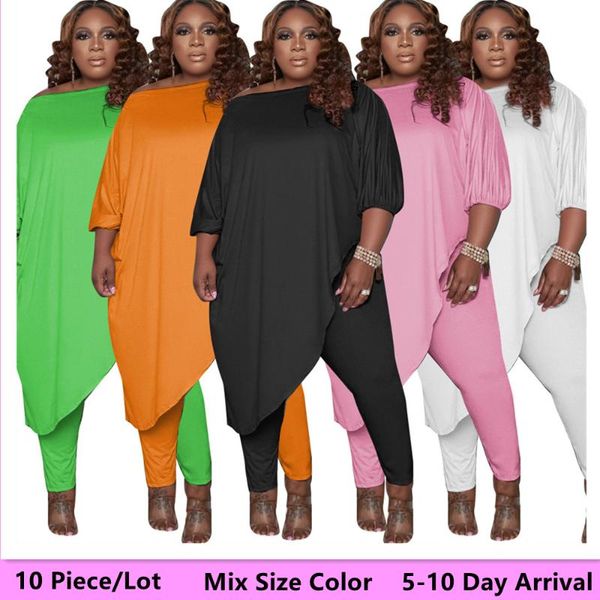 women's two piece pants l-5xl bulk items wholesale plus size sets women mix color set solid long t shirt leggings 5-10 day arrival, White
women's two piece pants l-5xl bulk items wholesale plus size sets women mix color set solid long t shirt leggings 5-10 day arrival, White