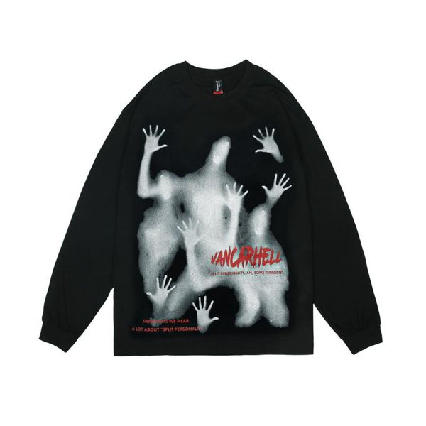 men's t-shirts eukaaru ghost print long sleeve t-shirt women's bf lazy style round neck street fashion loose bottomed shirt tees, White;black
men's t-shirts eukaaru ghost print long sleeve t-shirt women's bf lazy style round neck street fashion loose bottomed shirt tees, White;black