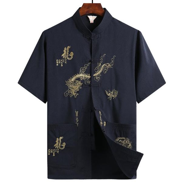 men's t-shirts chinese style men traditional tang embroidery dragon print blouse solid color plus size coat hanfu, White;black
men's t-shirts chinese style men traditional tang embroidery dragon print blouse solid color plus size coat hanfu, White;black