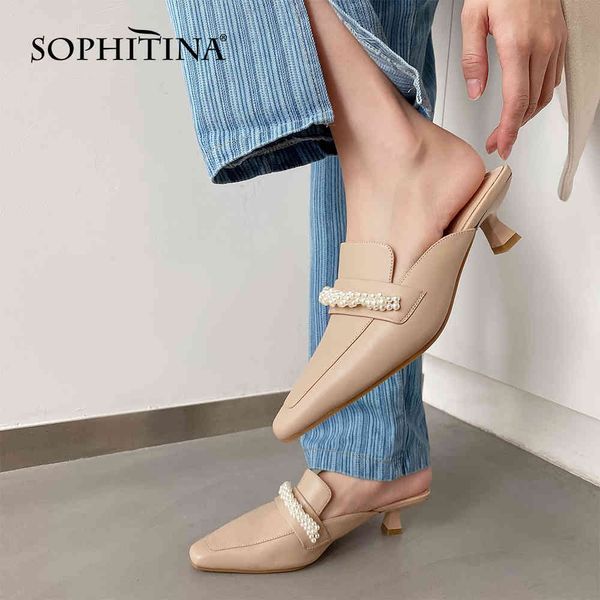 sophitina pumps shoes women thin heels mules fashion style genuine leather string bead dress beautiful spring autumn fo173 210513, Black
sophitina pumps shoes women thin heels mules fashion style genuine leather string bead dress beautiful spring autumn fo173 210513, Black