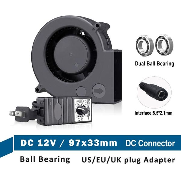 97x33mm 12v dc exhaust powerful blower fan 97mm dual ball centrifugal w/ 120v 220v to 4v-12v 2a with speed controller fans & coolings
97x33mm 12v dc exhaust powerful blower fan 97mm dual ball centrifugal w/ 120v 220v to 4v-12v 2a with speed controller fans & coolings