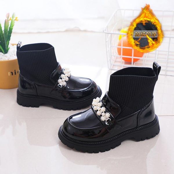 boots british small leather shoes socks boot cotton girls princess casual keep warm 26-36 pearl decoration, Black;grey
boots british small leather shoes socks boot cotton girls princess casual keep warm 26-36 pearl decoration, Black;grey