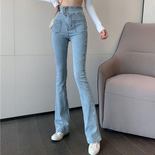 spring summer women's vinatge slim micro flared pants high waist jeans female long denim flare, Blue
spring summer women's vinatge slim micro flared pants high waist jeans female long denim flare, Blue