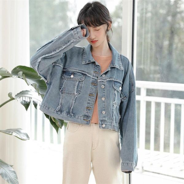 fashion patchwork jackets coats 2021 autumn vintage jeans loose casual stylish long sleeves denim outerwear blue coat women's, Black;brown
fashion patchwork jackets coats 2021 autumn vintage jeans loose casual stylish long sleeves denim outerwear blue coat women's, Black;brown