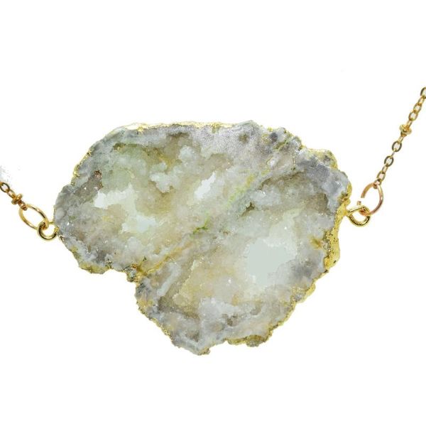pendant necklaces from big natural slice white crystal quartz connector necklace women gold plating raw cluster geode druzy, Silver
pendant necklaces from big natural slice white crystal quartz connector necklace women gold plating raw cluster geode druzy, Silver
