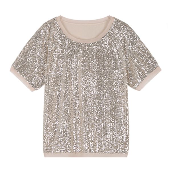 beige sequined short sleeve o neck back split casual t-shirt women female summer b0477 210514, White
beige sequined short sleeve o neck back split casual t-shirt women female summer b0477 210514, White