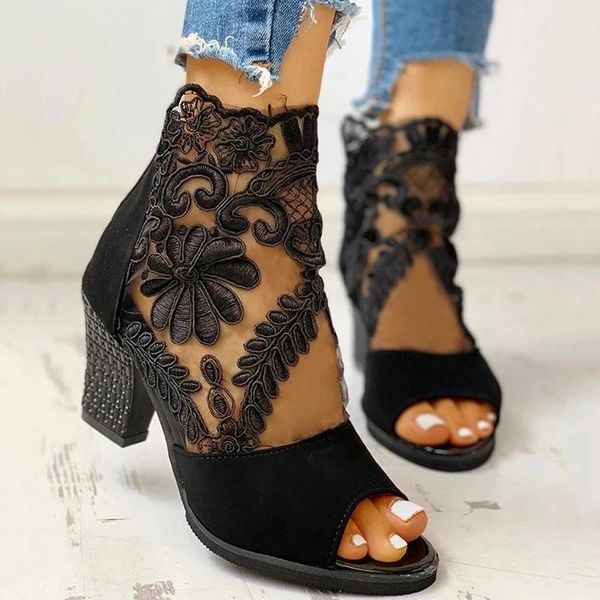 spring women pumps mesh leather flower high thick heel stripe platform zipper peep toe slip on ladies shoes dress, Black
spring women pumps mesh leather flower high thick heel stripe platform zipper peep toe slip on ladies shoes dress, Black