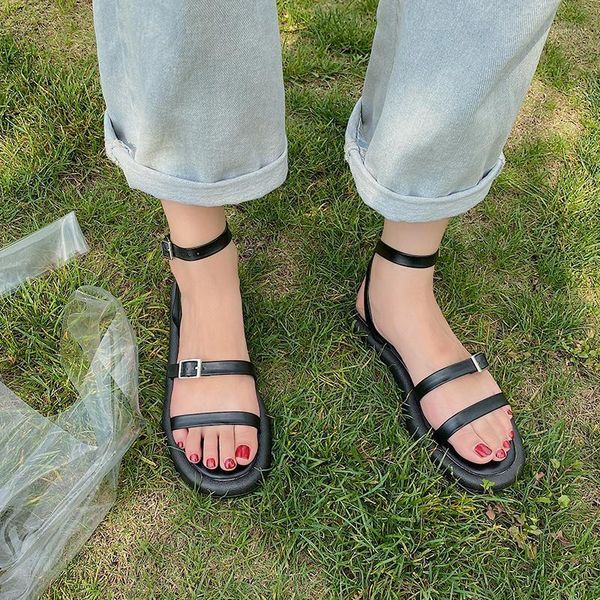 drop women candy color flat sandals open toe ankle strap soft jelly female casual comfortable beach shoes1, Black
drop women candy color flat sandals open toe ankle strap soft jelly female casual comfortable beach shoes1, Black